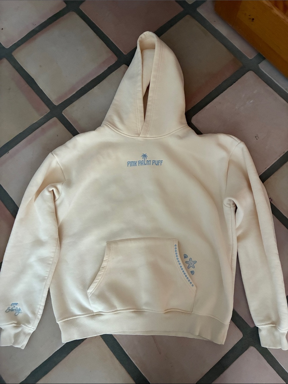 Cream Hooded Kids Sweatshirt